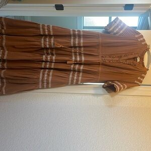 Brown embroided dress- ivy city co SANTORINI dress